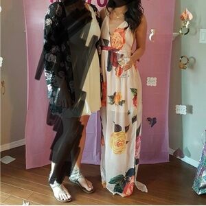 Long Floral low back dress